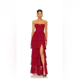 Hattie Gown in Deep Red